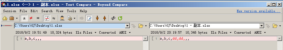 BC4比较Excel效果图
